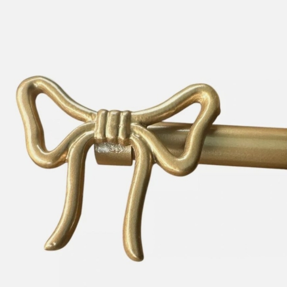 Gold Bow Decorative Curtain Rod, Adjustable 66 - 120" - Picture 4 of 4